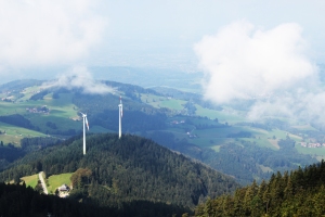 Oh, look! Sustainable energy. Note how the turbines don't detract from the natural landscape.